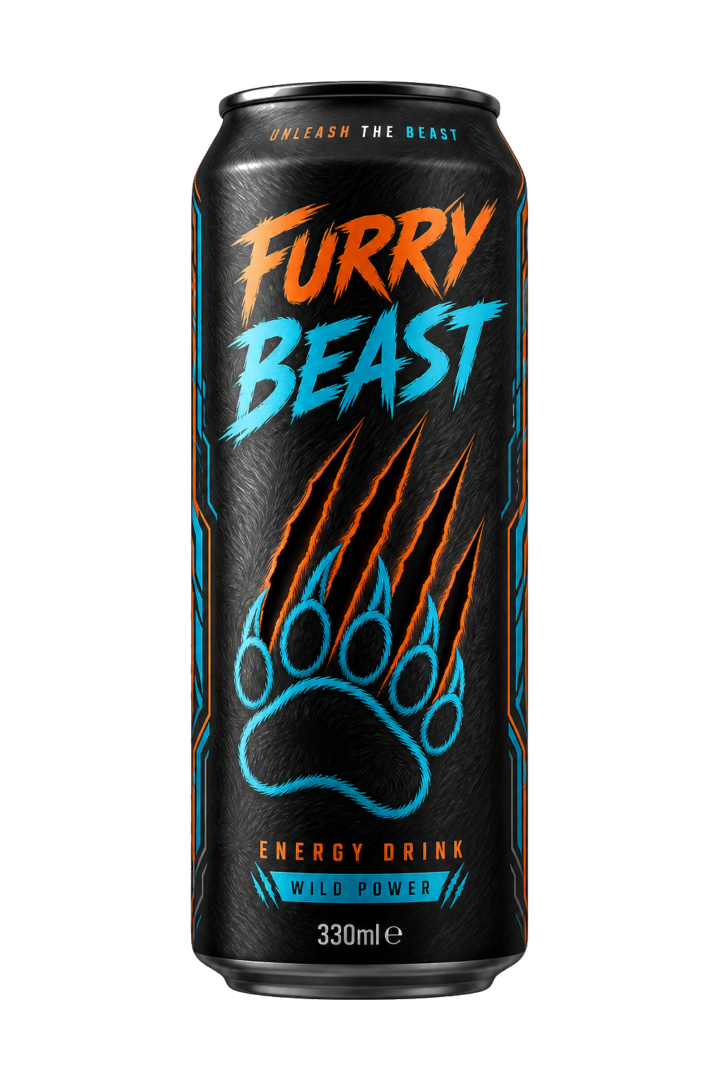 Furry Beast energy drink can